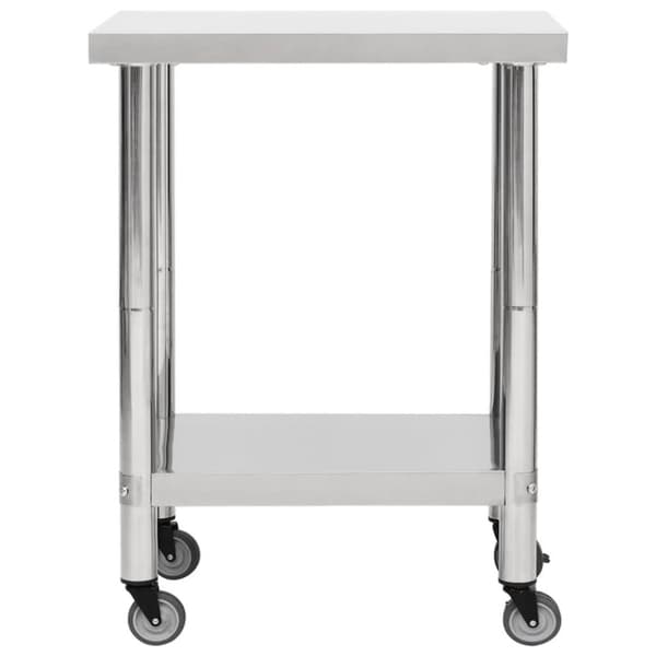 vidaXL arbejdsbord med hjul til køkken 80x45x85 cm rustfrit stål