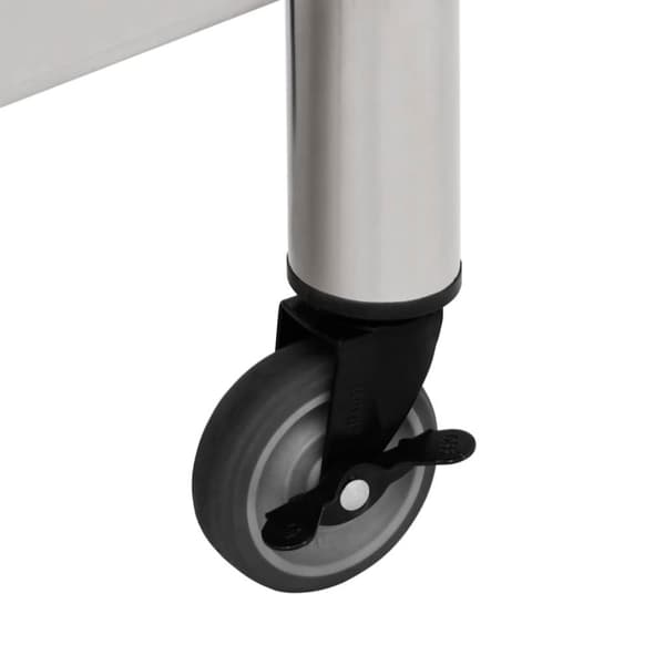 vidaXL Arbeidsbord for kjøkken med hjul 100x30x85 cm rustfritt stål