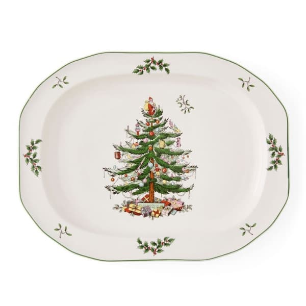 Christmas Tree Sculpted Oval Platter, 36cm - Spode