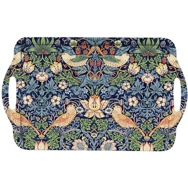 Strawberry Thief Blue Tray, Large - Morris & Co