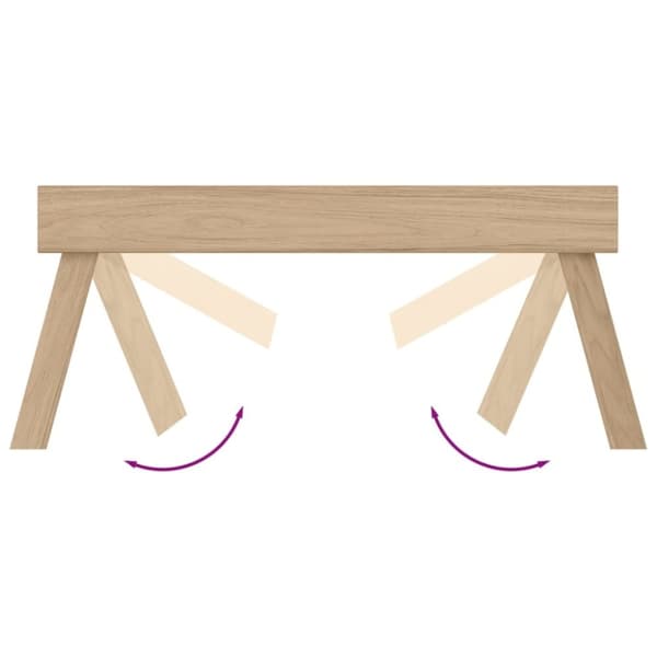 vidaXL foldbar bakke 55x35x25 cm massivt teaktræ
