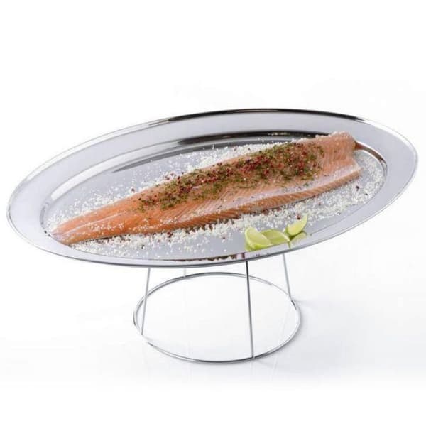 2 rostfria stöd för skaldjursfat