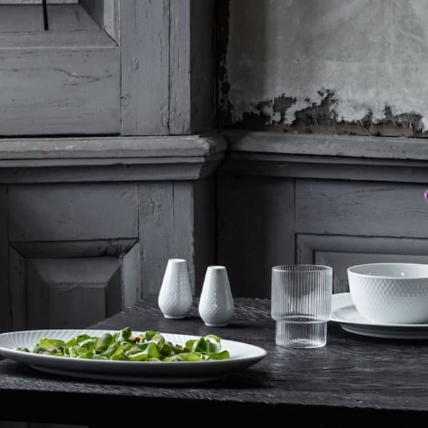 Rhombe Salt and Pepper Shakers, H 7cm - Lyngby Porcelæn