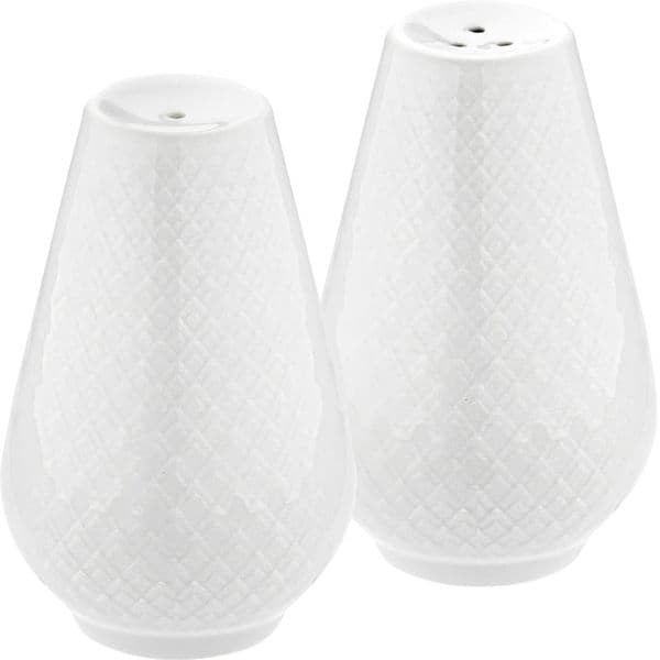 Rhombe Salt and Pepper Shakers, H 7cm - Lyngby Porcelæn