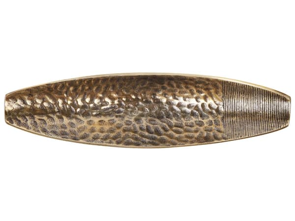 Serveringsfad Guld Metal 45 x 15 cm Aflang Dekorativt Fad Bordpynt til Spisebord til Spisestue Tilbehør Pyntebakke