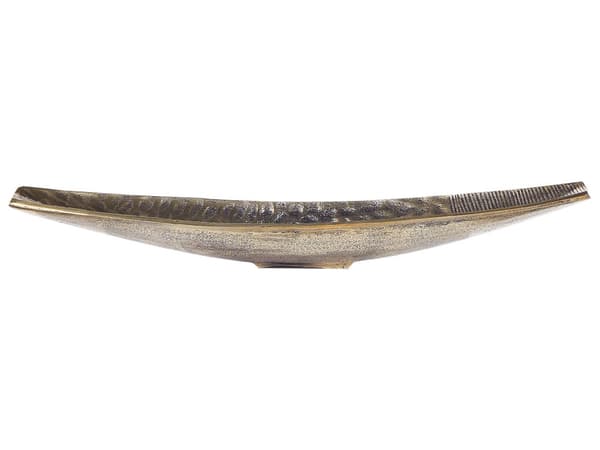 Serveringsfad Guld Metal 45 x 15 cm Aflang Dekorativt Fad Bordpynt til Spisebord til Spisestue Tilbehør Pyntebakke