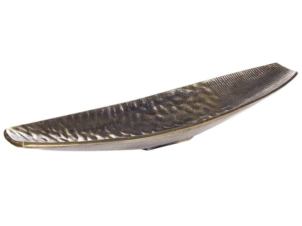 Serveringsfad Guld Metal 45 x 15 cm Aflang Dekorativt Fad Bordpynt til Spisebord til Spisestue Tilbehør Pyntebakke