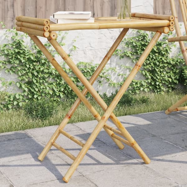 vidaXL Kokoontaitettava tarjotinpöytä 70,5x42,5x80 cm bambu -  Tarjoilukulhot & tarjottimet