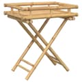 Miniatyrbillede 3 af 11: vidaXL foldbart bakkebord 60x40x68 cm bambus -  Serveringsbakker