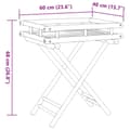 Miniatyrbillede 11 af 11: vidaXL foldbart bakkebord 60x40x68 cm bambus -  Serveringsbakker