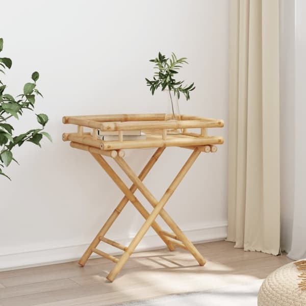 The Living Store Hopfällbart brickbord 60x40x68 cm bambu -  Serveringsbrickor