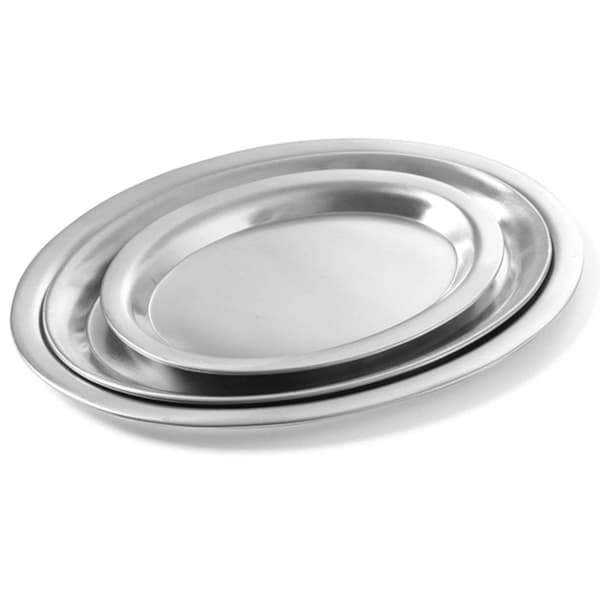 Oval kaffeserveringsbakke i stål 26,5x19,5cm