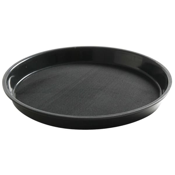 Tjenerbakke, skridsikker, modstandsdygtig, rund, med kant, dia. 32 cm - sort
