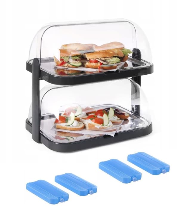 Kylvitrine Roll-Top, Dubbel, 4 Kylpaket Inkluderat