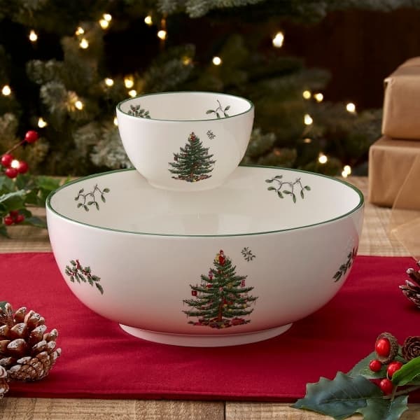 Christmas Tree Chip & Dip, Ø 25cm - Spode