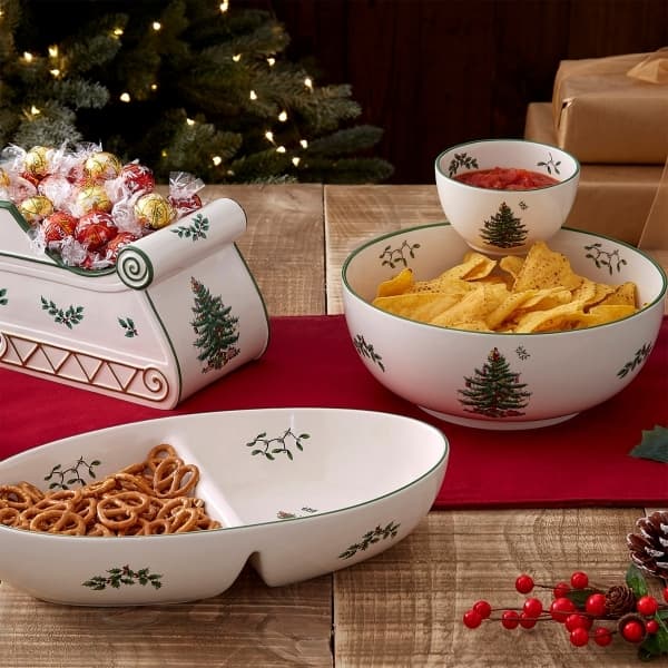 Christmas Tree Chip & Dip, Ø 25cm - Spode