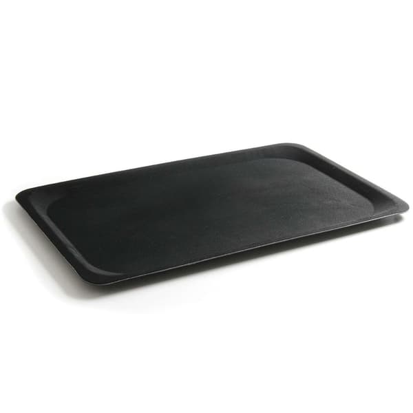 Skridsikker rektangulær tjenerbakke 20x28cm - sort