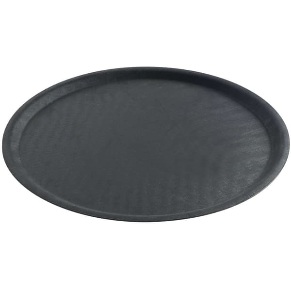 Skridsikker tjenerbakke, rund, diameter. 28 cm - sort