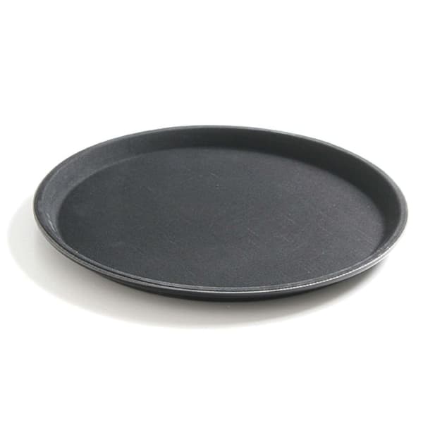 Skridsikker tjenerbakke, rund, diameter. 28 cm - sort