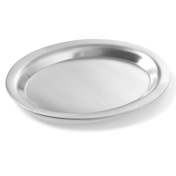 Oval kaffeserveringsbricka i stål 20x14cm