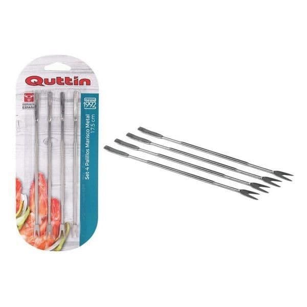 Grillspett - Quttin - 4 st - Rostfritt stål - 17,5 cm - Fisk och skaldjur