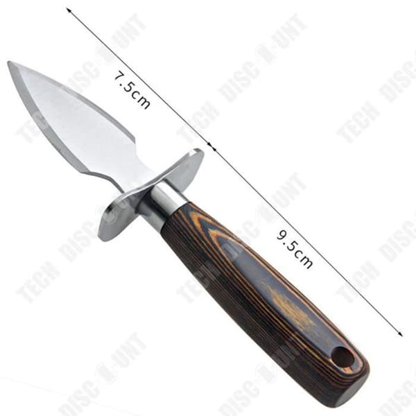 TD® färgat trähandtag Oyster Opener Tool Rostfritt stål Tjockrostat Oyster Tool