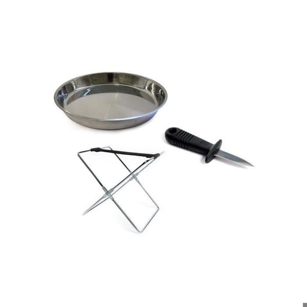 Skaldjursbricka - S&D - KU6102 - Rostfritt stål - Fällbart stöd - Ostronkniv