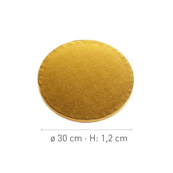 Dekora - 540307 - Gylden Kagebund i Karton med Rund Form - 30 cm