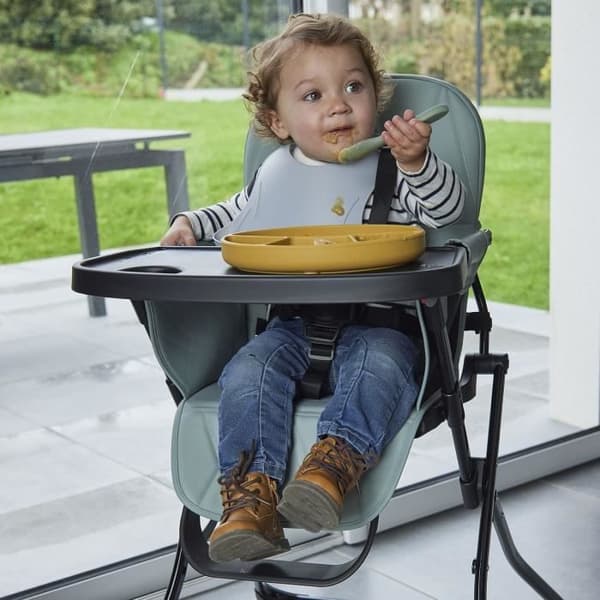 Sugkoppsplatta - THERMOBABY - Silikon - Honungsgul - Fackförsedd och halkfri
