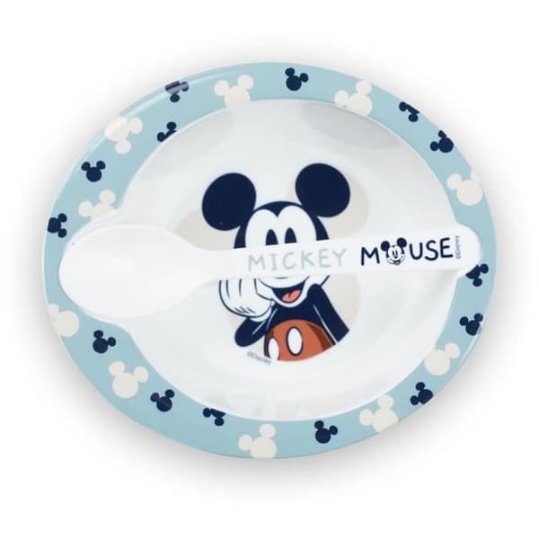 THERMOBABY MICKEY 1. ikäluokan ateriapakkaus - 1 naposteltava + 1 kulho lusikalla + 1 kuppi kahvalla + 2 aterinsetti