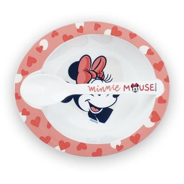 THERMOBABY MINNIE 1:a åldern Matpaket - 1 nibbler + 1 skål med sked + 1 kopp med handtag + Set med 2 bestick