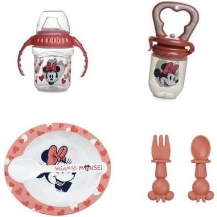 THERMOBABY MINNIE 1:a åldern Matpaket - 1 nibbler + 1 skål med sked + 1 kopp med handtag + Set med 2 bestick