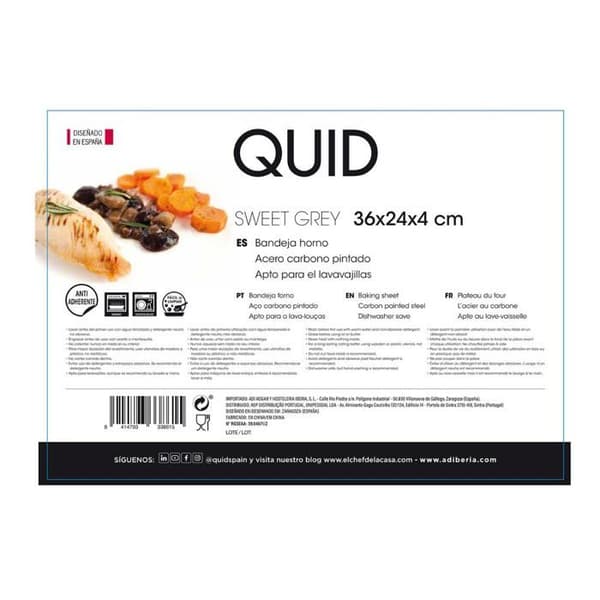 Plan till nivåer - presentatinsfat med våningar Quid - 7074023 - Sweet Grey ugnssäkert fat 36x24x4 cm