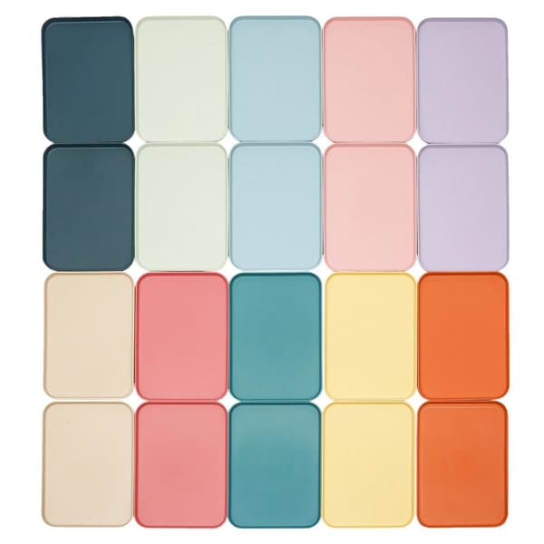 Färgglada plastsnabbmatsbrickor, set om 20, diskmaskinssäkra,20 förpackning, 31x22cm