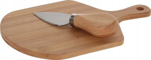 Ostbricka i bambu med kniv 12 x 20 cm