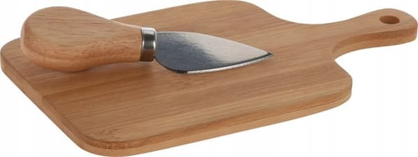 Ostbricka i bambu med kniv 12 x 20 cm
