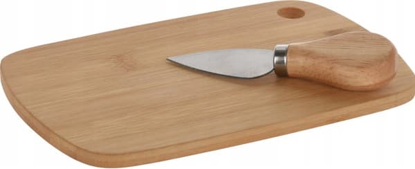 Ostbricka i bambu med kniv 12 x 20 cm