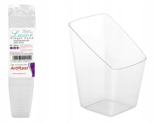 Fyrkantiga behållare för desserter 50 ml plast 24 stycken