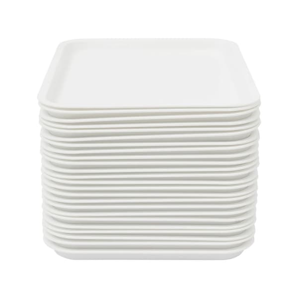 Fastfoodbakker, moderne rektangulært design, stabelbare for nem opbevaring,Hvid