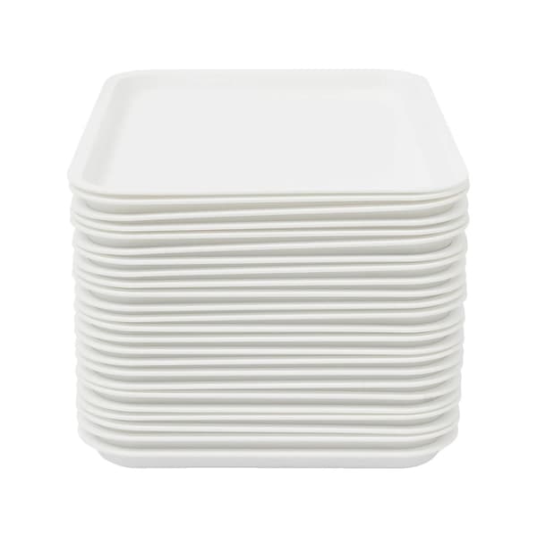 Fastfoodbakker, moderne rektangulært design, stabelbare for nem opbevaring,Hvid