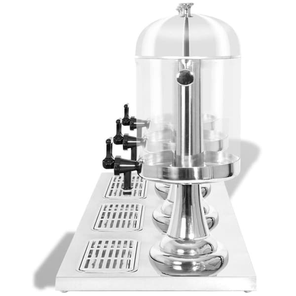 vidaXL Trippel juicedispenser rustfritt stål 3 x 8 L