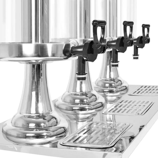 vidaXL Trippel juicedispenser rustfritt stål 3 x 8 L