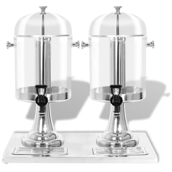 vidaXL Dobbel juicedispenser rustfritt stål 2 x 8 L