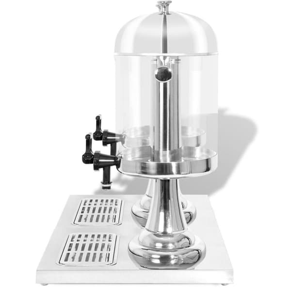 vidaXL Dobbel juicedispenser rustfritt stål 2 x 8 L