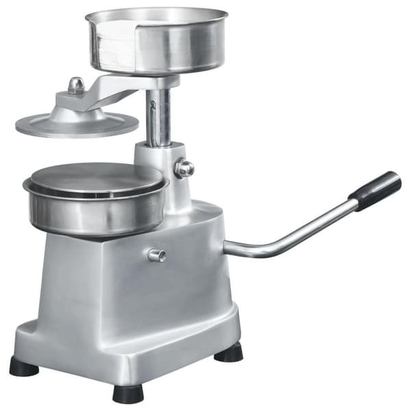 vidaXL Hamburgerpresse med 500 stk mellomleggspapir aluminium 13 cm