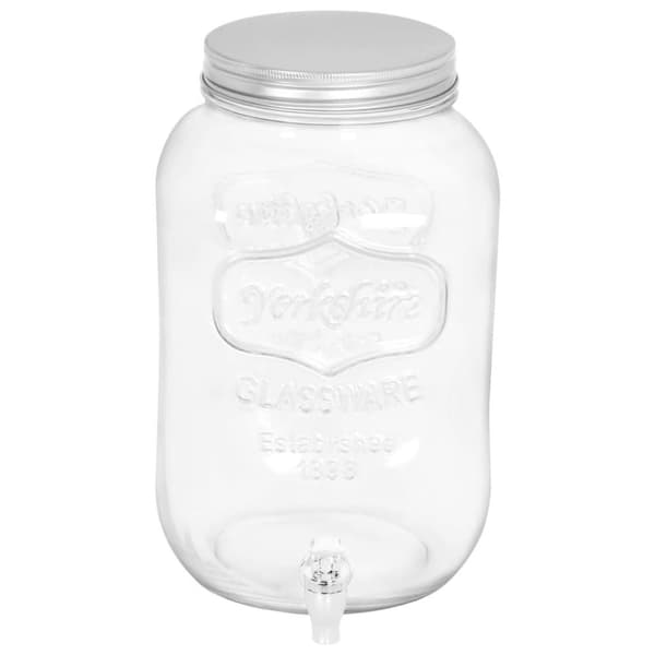 vidaXL Glasbehållare med tappkran 8050 ml glas