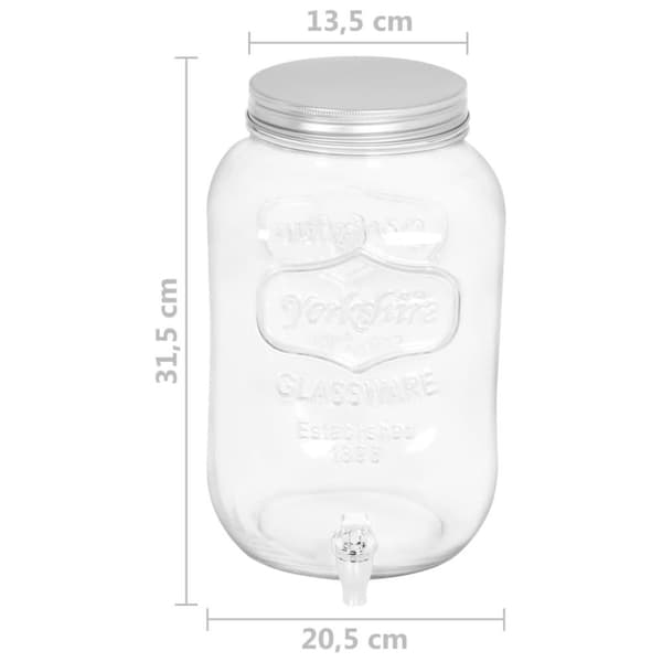 vidaXL Glasbehållare med tappkran 8050 ml glas