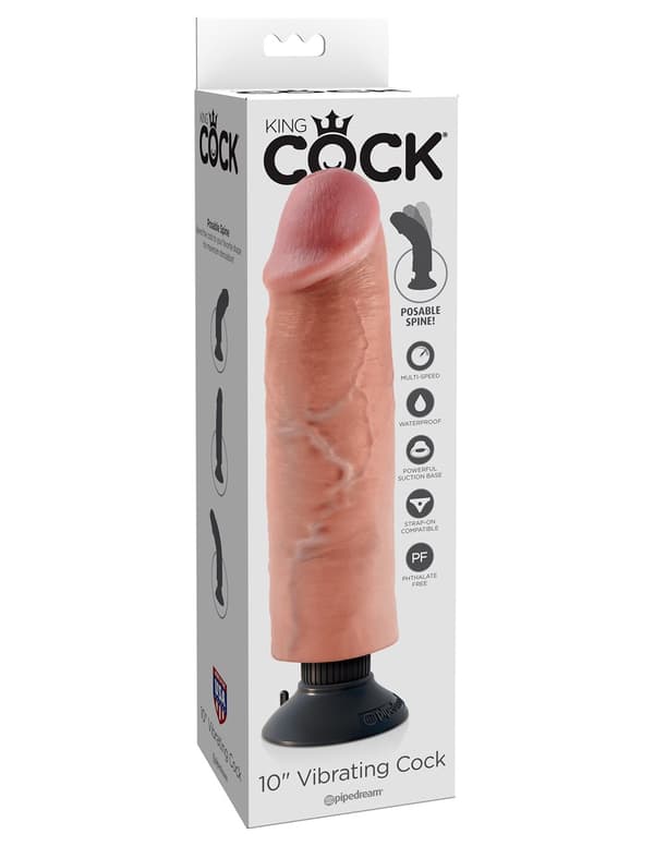 Vibrerande Dildo 25 cm - Ljus Hudfärg