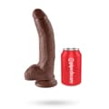 Miniatyrbillede 1 af 2: Dildo med Pung 26 cm - Brun