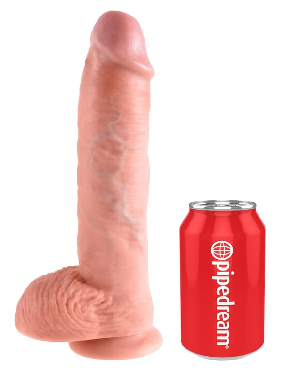 Dildo med Pung 27 cm - Ljus Hudfärg
